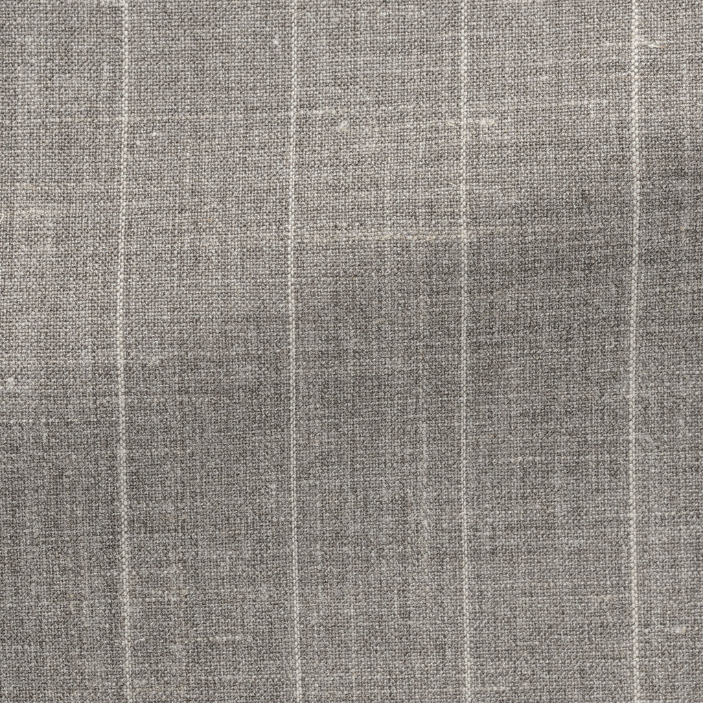 Light Taupe Wool Silk Linen Pencil Stripe Suit