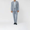 Neapolitan Blue Ivory S130 Wool Glencheck Suit