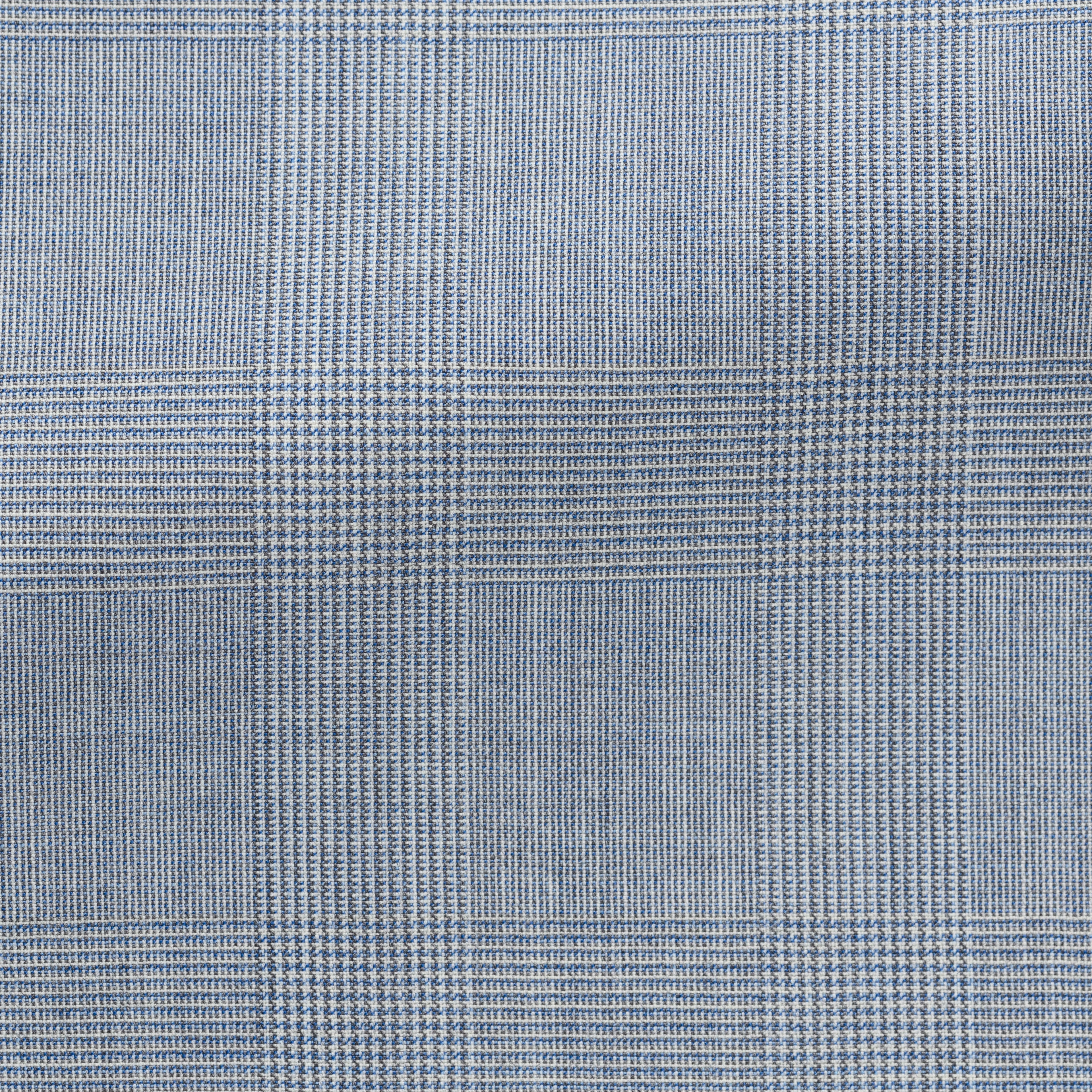 Neapolitan Blue Ivory S130 Wool Glencheck Suit