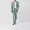 Mint Green Stretch Wool Linen Tropical Suit