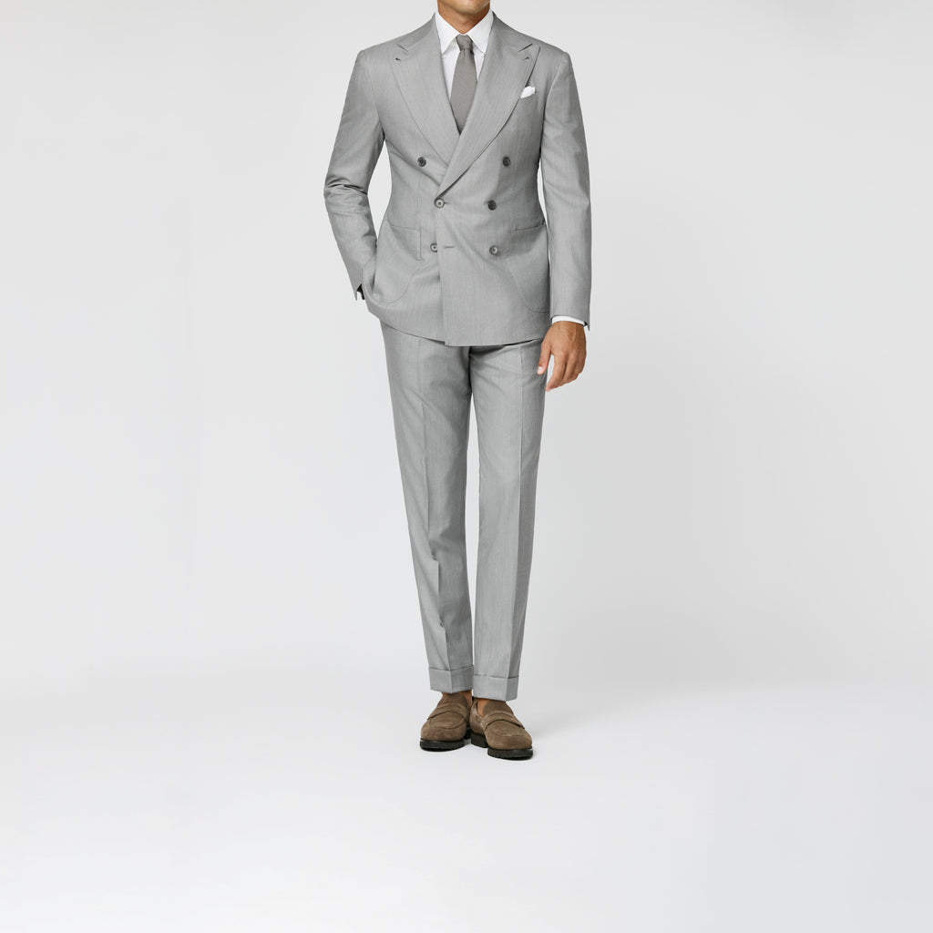 Smoke Grey Mélange S130 Wool Twill Suit