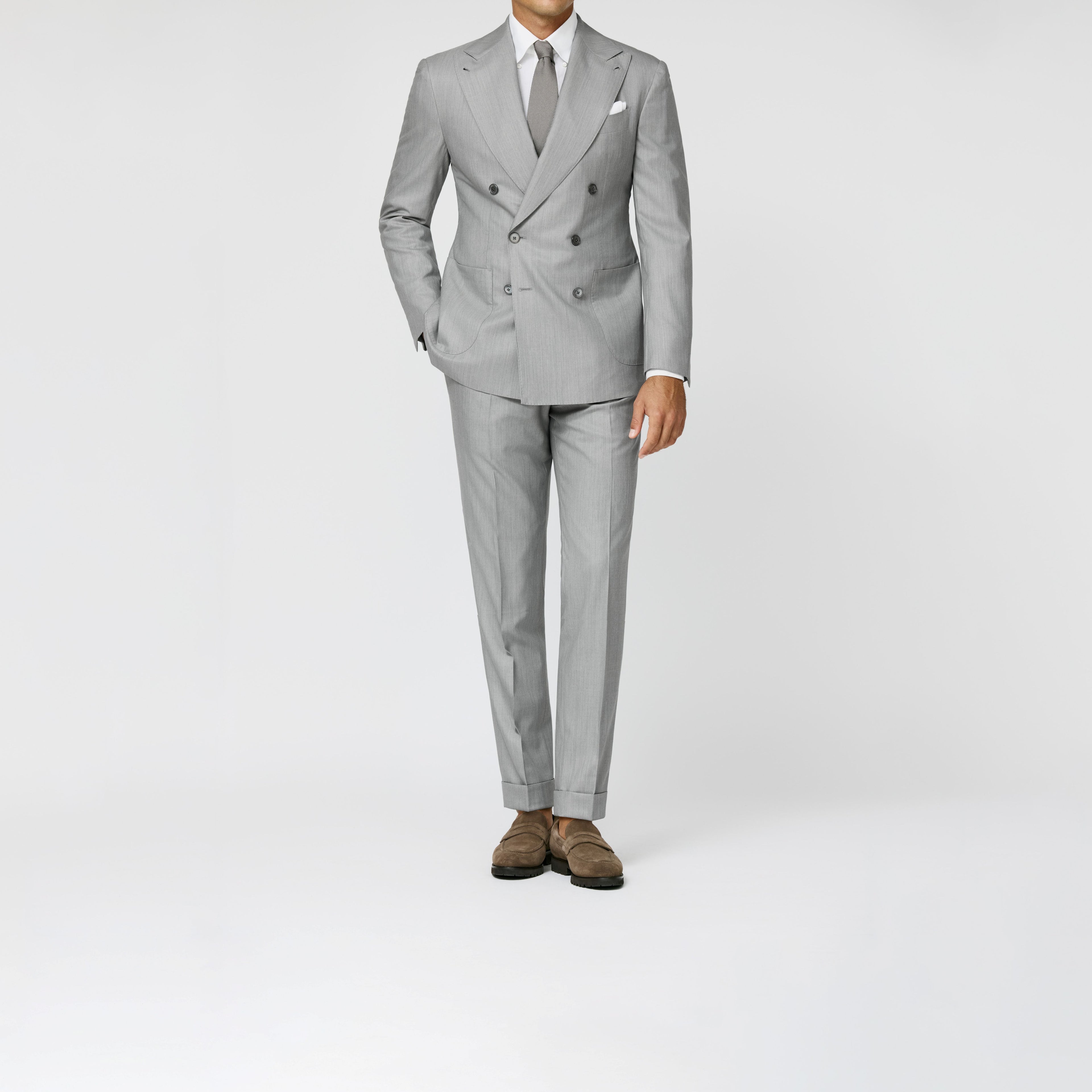 Smoke Grey Mélange S130 Wool Twill Suit
