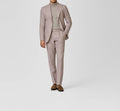 Pale Pink Alpaca–Wool Pinstripe Suit
