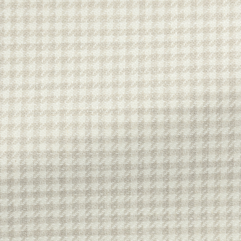 Ivory Ecru Wool Silk Linen Houndstooth Blazer