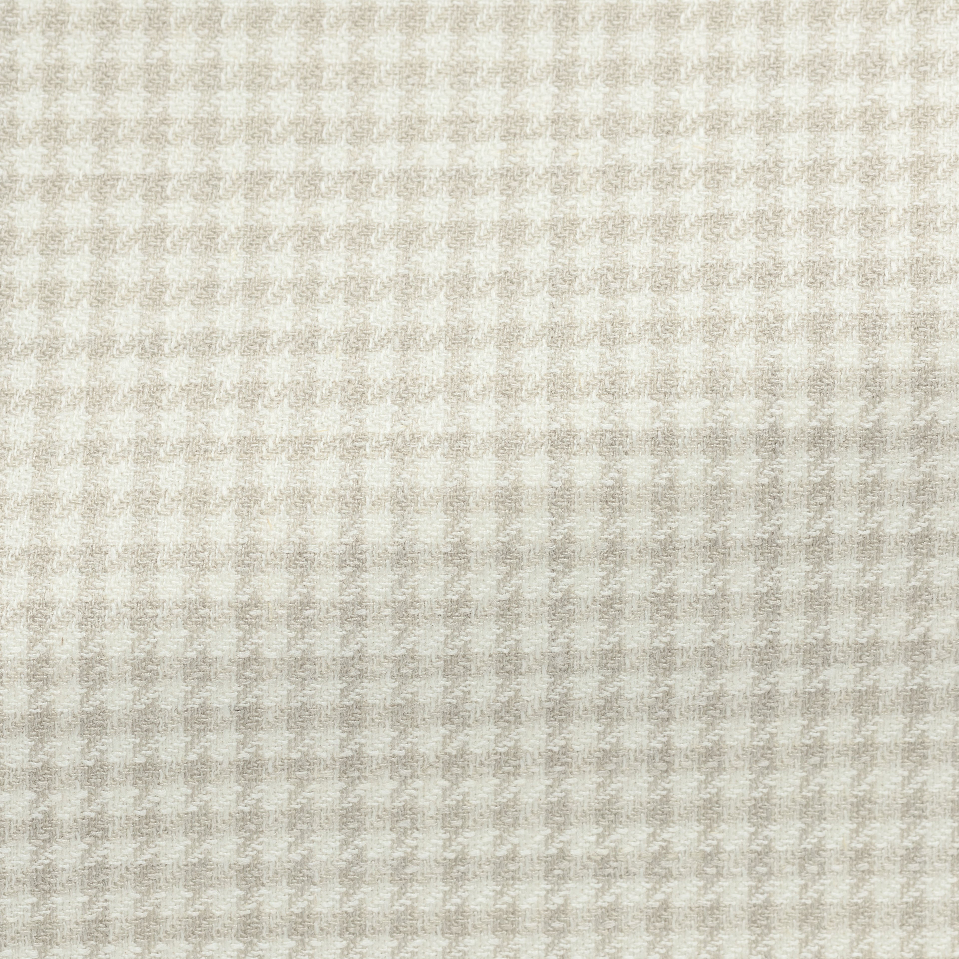 Ivory Ecru Wool Silk Linen Houndstooth Blazer