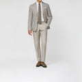 Light Taupe Mélange Linen Wool Silk Twill Blazer