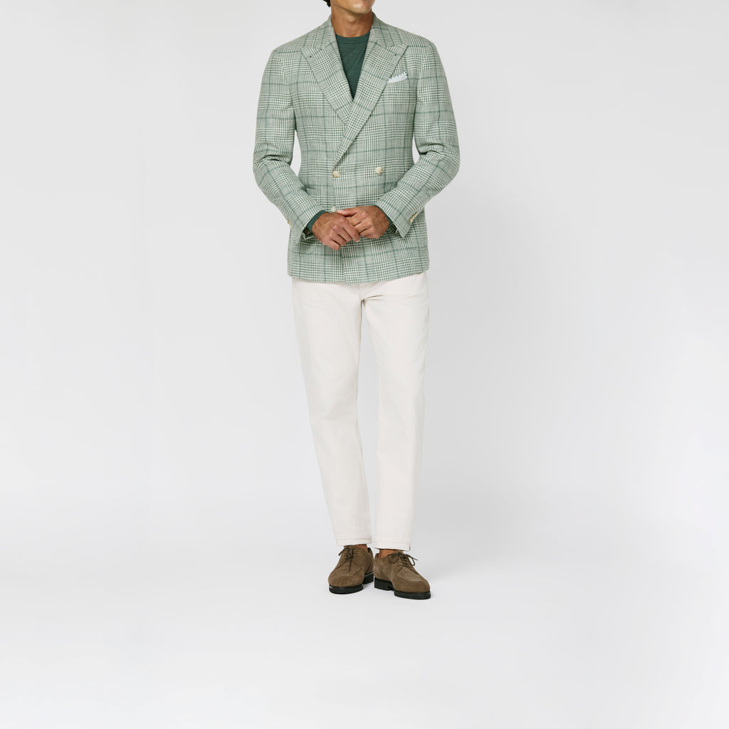 Bottle Green Off-White Glencheck Suit