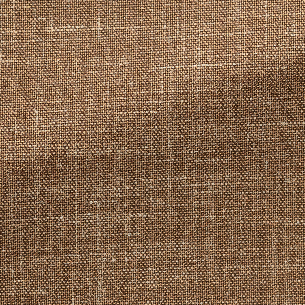 Camel Mélange Wool Silk Linen Basketweave Blazer