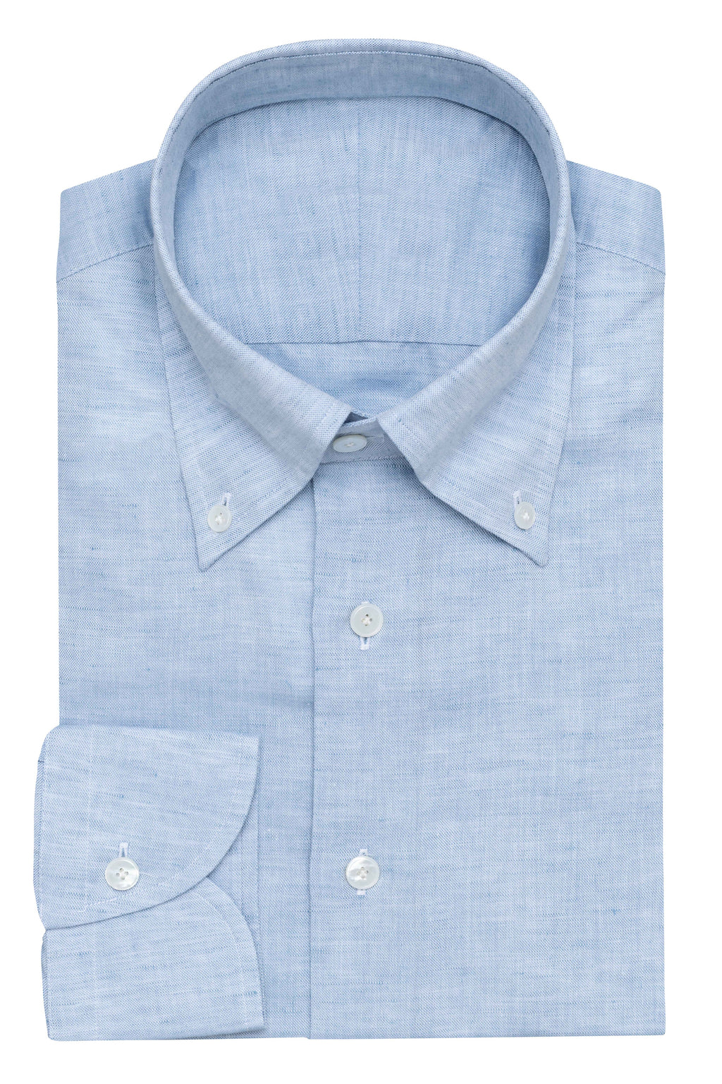Light Blue Cotton Linen Chambray Shirt